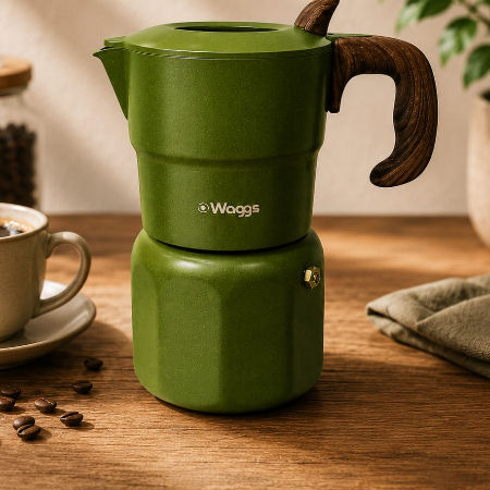 CAFETERA ITALIANA DE DISEÃ‘O WAGGS CAFE 995 SKU 1551/1550 300ML NEG/VER